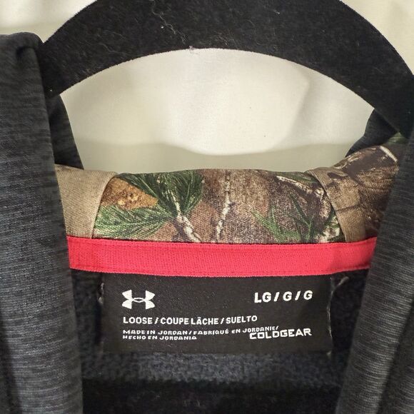 Under Armour Hoodie Women's Large Black Heathered Pink Camo Embroidered Pullover - Picture 5 of 11